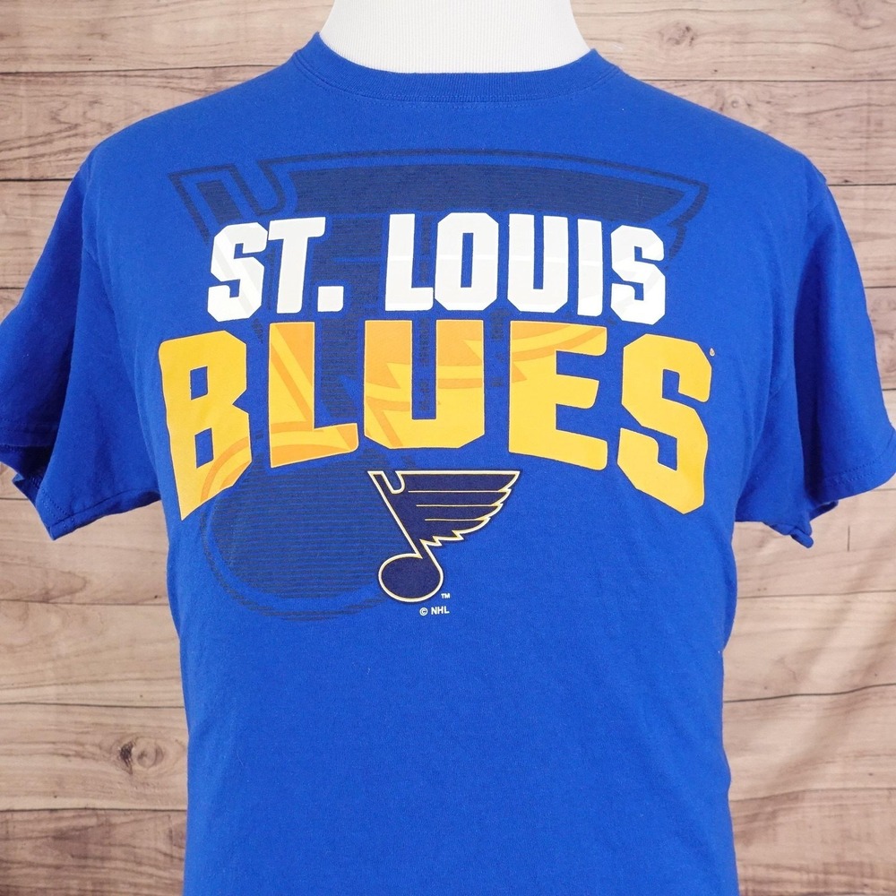 NHL St. Louis Blues Royal Blue and Yellow Short Sleeve Tee
